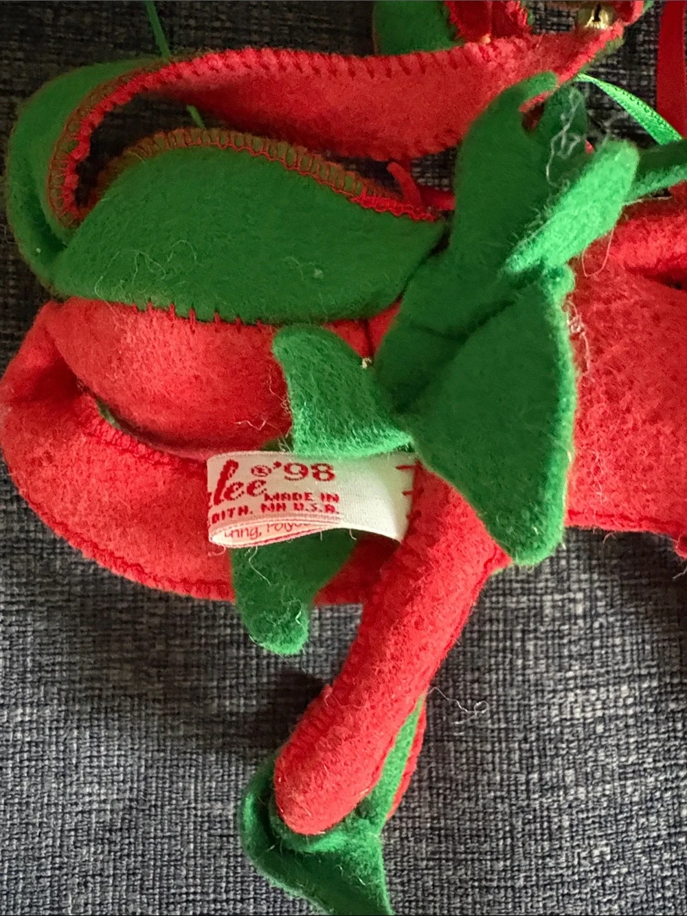 Annalee Red and Green Elf Marionette Doll
